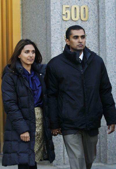 Mathew Martoma exits Manhattan Federal court with his wife Rosemary.