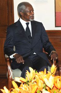 Former UN Secretary General Kofi Annan. Photograph: Courtesy: Prime Minister's Office