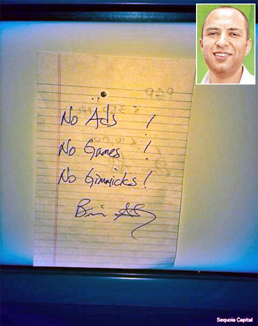 A note on Jan Koum's desk. Jan Koum (Inset)