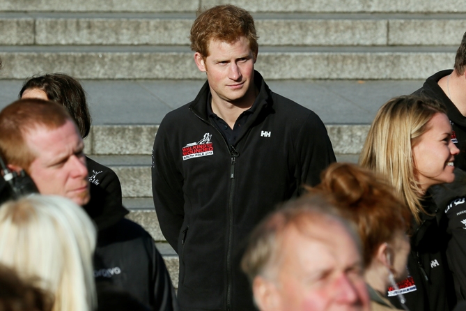 Britain's Prince Harry attends the Walking with the Wounded South Pole Allied Challenge 2013 British team departure event at Trafalgar Square in London November 14, 2013. 