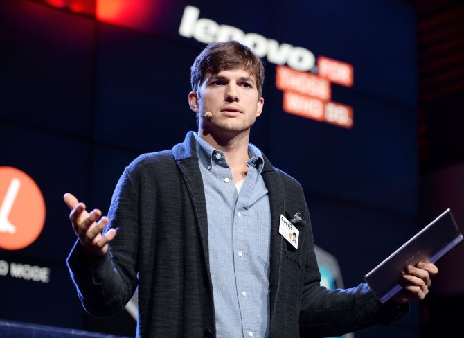 Actor Ashton Kutcher named Lenovo product engineer and launches Yoga Tablet at YouTube Space.