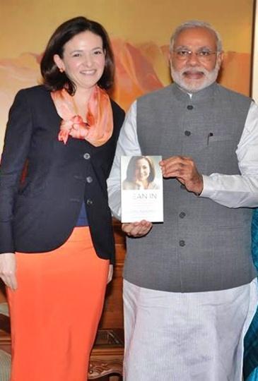 Facebook Chief Operating Officer Sheryl Sandberg meets Prime Minister Narendra Modi.