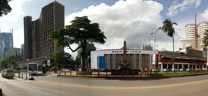 Panorama of Kenyatta Avenue, Nairobi CBD's main street.