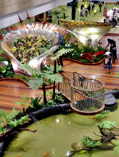 Garden inside the airport has more than 1,000 plants of 50 different species and holds a 22,000-litre pond.