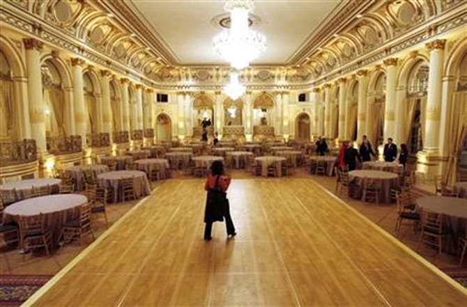 The dance floor in the Grand Ballroom of The Plaza hotel in New York.