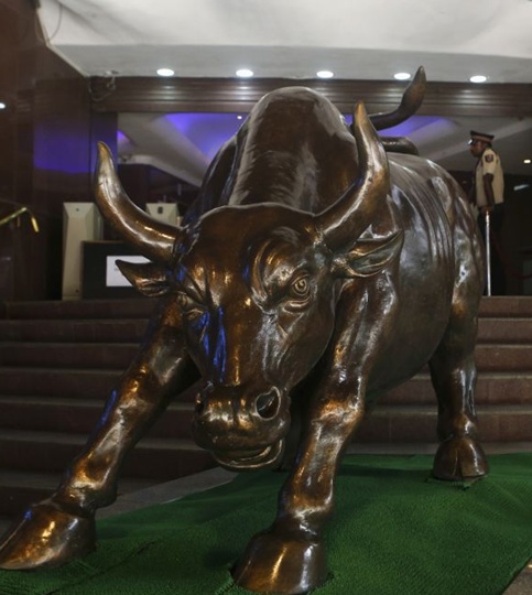 The Bull at the Bombay Stock Exchange.