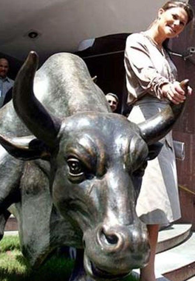 Sweden's Crown Princess Victoria during her visit to the Bombay Stock Exchange