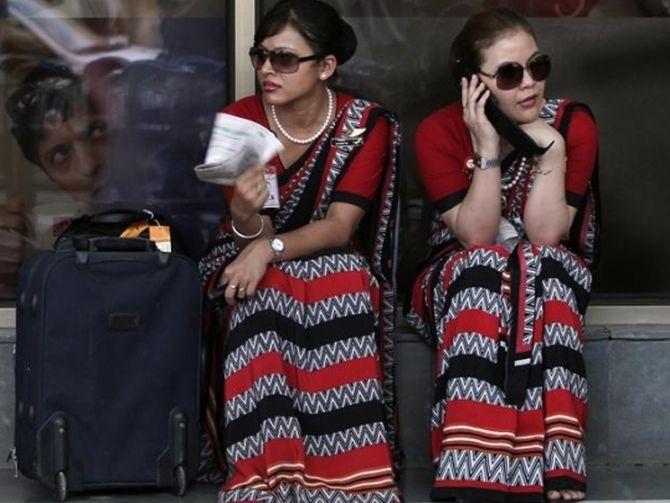 Air India stewardesses.