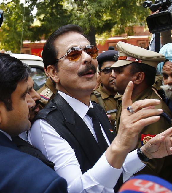 The Sahara group chairman Subrata Roy at the Supreme Court in New Delhi.