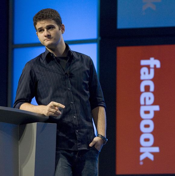 Dustin Moskovitz, co-founder of Facebook, delivers his keynote address at a conference.