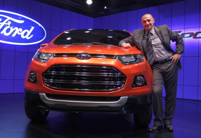 Ehab Kaoud, chief designer, Ford North America, with EcoSport.