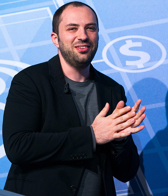 Whatsapp CEO Jan Koum during a Keynote conference as part of the first day of the Mobile World Congress 2014.