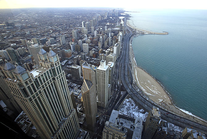 A general view of the city of Chicago.