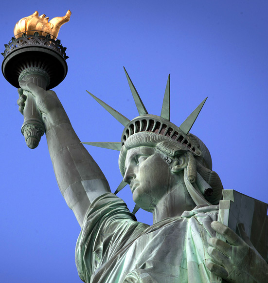 The Statue of Liberty is pictured on Liberty Island in New York.