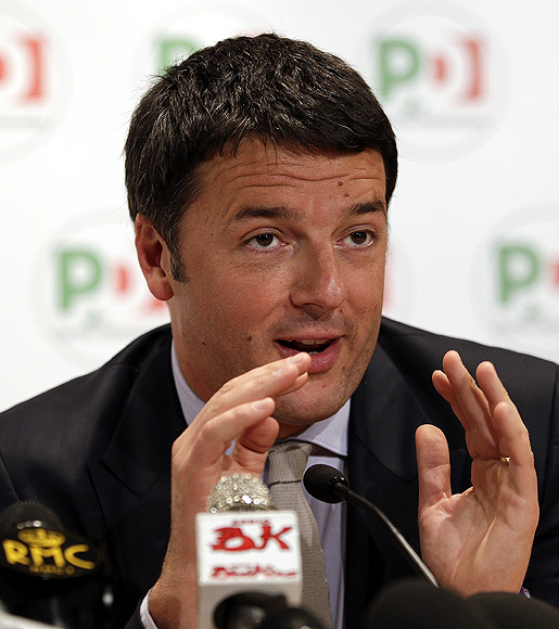 Italian Prime Minister Matteo Renzi talks during a news conference in Rome.