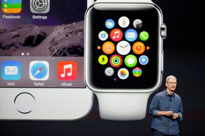 Apple CEO Tim Cook speaks during an Apple event announcing the iPhone 6 and the Apple Watch at the Flint Center in Cupertino, California, September 9, 2014.