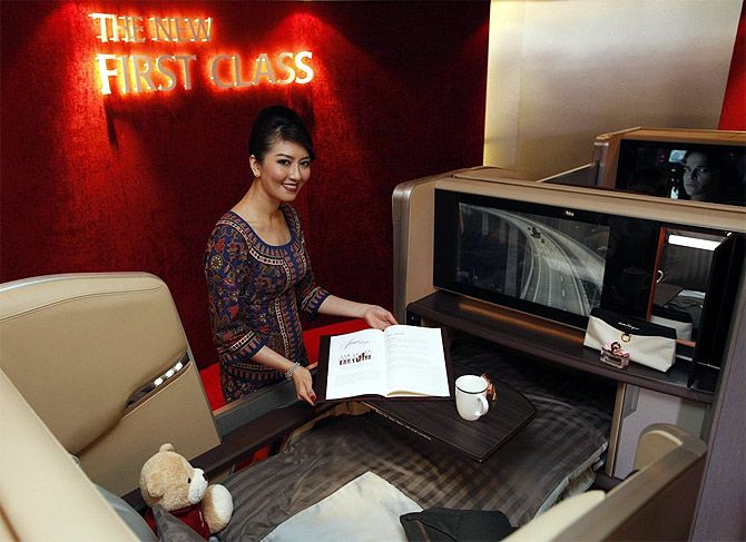 A Singapore Airlines stewardess.