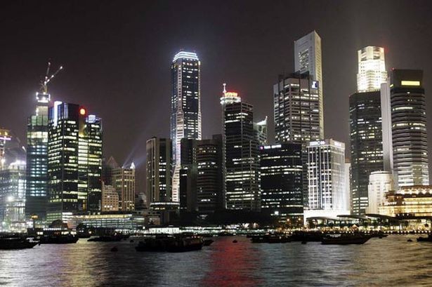 Singapore skyline.