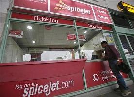 A SpiceJet ticket counter