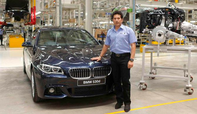 Image: BMW celebrates #MakeInIndia with Sachin. Photograph, courtesy: BMW India/Twitter.