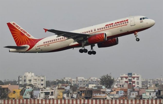 An Air India flight takes off from Ahmedabad. Photograph: Amit Dave/Reuters