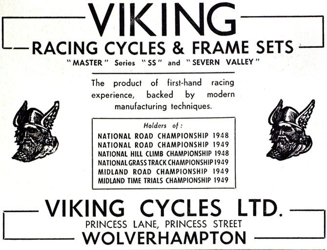 Old advertisement for Viking Cycles. Photograph: Courtesy www.avocetsports.co.uk.