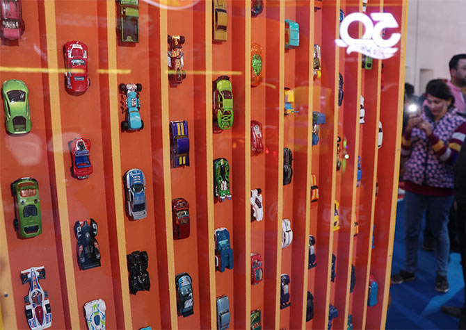 Hotwheels collection on the pillars