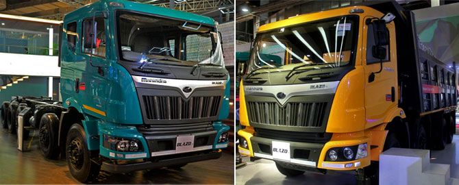 Busses and trucks at the Auto Expo 2018