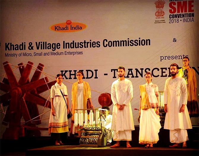 A tableaux on khadi. Photograph: Khadi and Village Industries Commission/Facebook