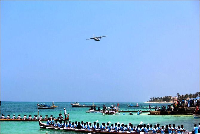 Indian Navy participates in the tourist festival, National Minicoy Festival. Photograph: Indian Navy/Wikimedia Commons.