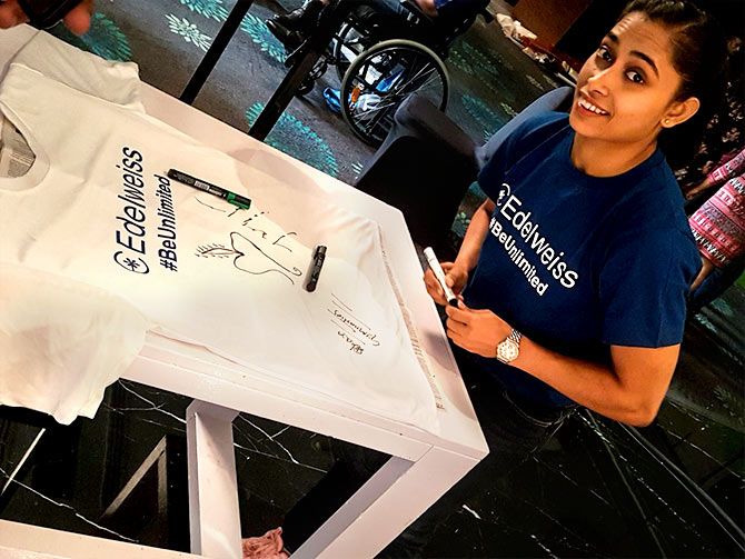 Dipa Karmakar gets best wishes from Eidelweiss. Photograph: 
Courtesy @EdelweissFin/Twitter.