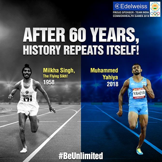 Rooting for Muhammed Yahiya. Photograph: Courtesy @EdelweissFin/Twitter.
