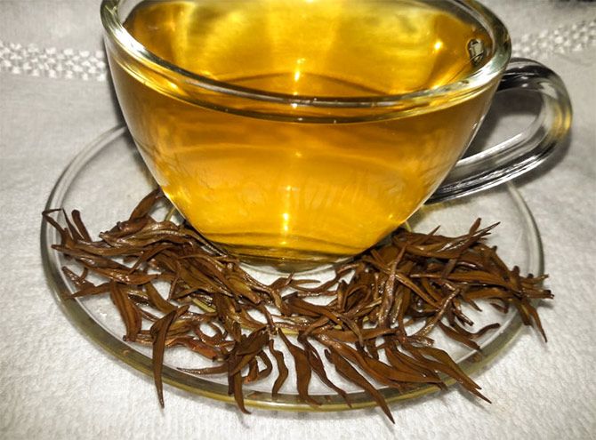 Golden Needles Tea from Donyi Polo, Arunachal Pradesh, sells at record price of Rs. 40,000/- per kg at Guwahati Tea Auction Centre on August 23, 2018. Photograph: Courtesy @teaboardofindia/Twitter.