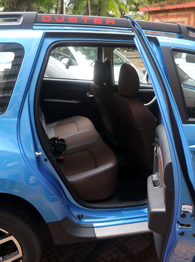 The rear seat of the Duster