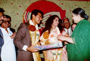 Jayalalitha with the newly-weds