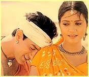 Aamir Khan and Gracy Singh in Lagaan