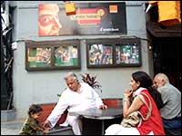 Shashi Kapoor at Prithvi Theatre, with his grandson (extreme left)