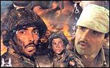 Akshaye Khanna, Sudesh Berry and Suniel Shetty in Border