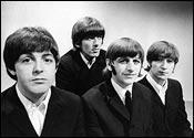 The Beatles (left to right) Paul McCartney, George Harrison (1943 - 2001), Ringo Starr and John Lennon (1940 - 1980), pose at the BBC Television Studios in London before the start of their world tour, June 17, 1966. 