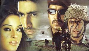 Bipasha Basu, Abhishek Bachchan and Ajay Devgan in Zameen