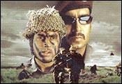 Abhishek Bachchan and Ajay Devgan in Zameen