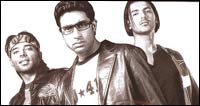 Uday Chopra, Abhishek Bachchan and John Abraham in Dhoom