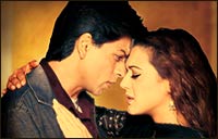 Shah Rukh Khan and Preity Zinta in Veer-Zaara