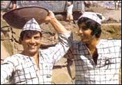 Dharmendra and Amitabh Bachchan in Sholay