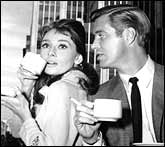 Audrey Hepburn and George Peppard in Breakfast At Tiffany's