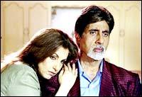 Dimple Kapadia and Amitabh Bachchan in Hum Kaun Hai