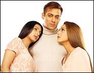 Bhoomika Chawla, Salman Khan and Preity Zinta in DNJAK