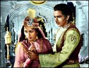 Madhubala and Dilip Kumar in Mughal-e-Azam