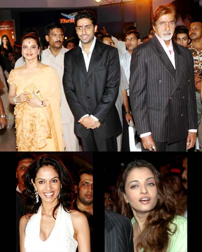 Rekha, Abhishek and Amitabh Bachchan; Mallika Sherawat; Aishwarya Rai