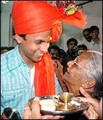 Abhijeet with his grandmother